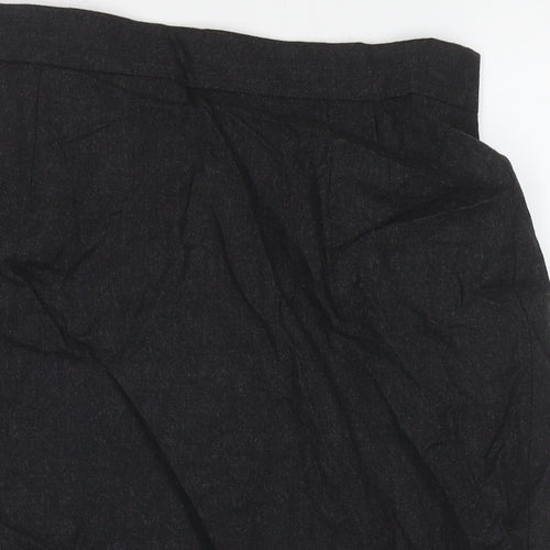 ESCADA Womens Grey Wool A-Line Skirt Size 14 Zip