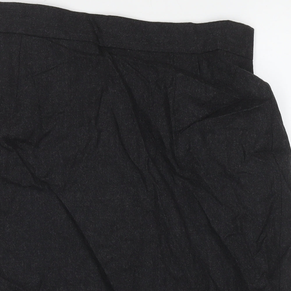 ESCADA Womens Grey Wool A-Line Skirt Size 14 Zip