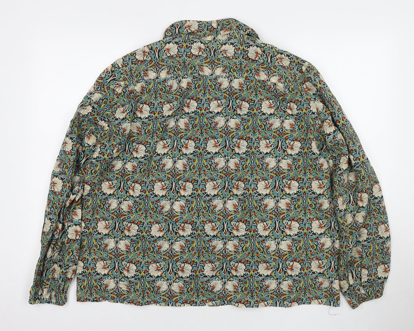 Penelope Pirkmick Womens Multicoloured Floral Polyester Basic Button-Up Size 18 V-Neck