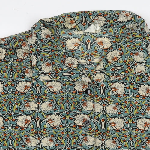 Penelope Pirkmick Womens Multicoloured Floral Polyester Basic Button-Up Size 18 V-Neck