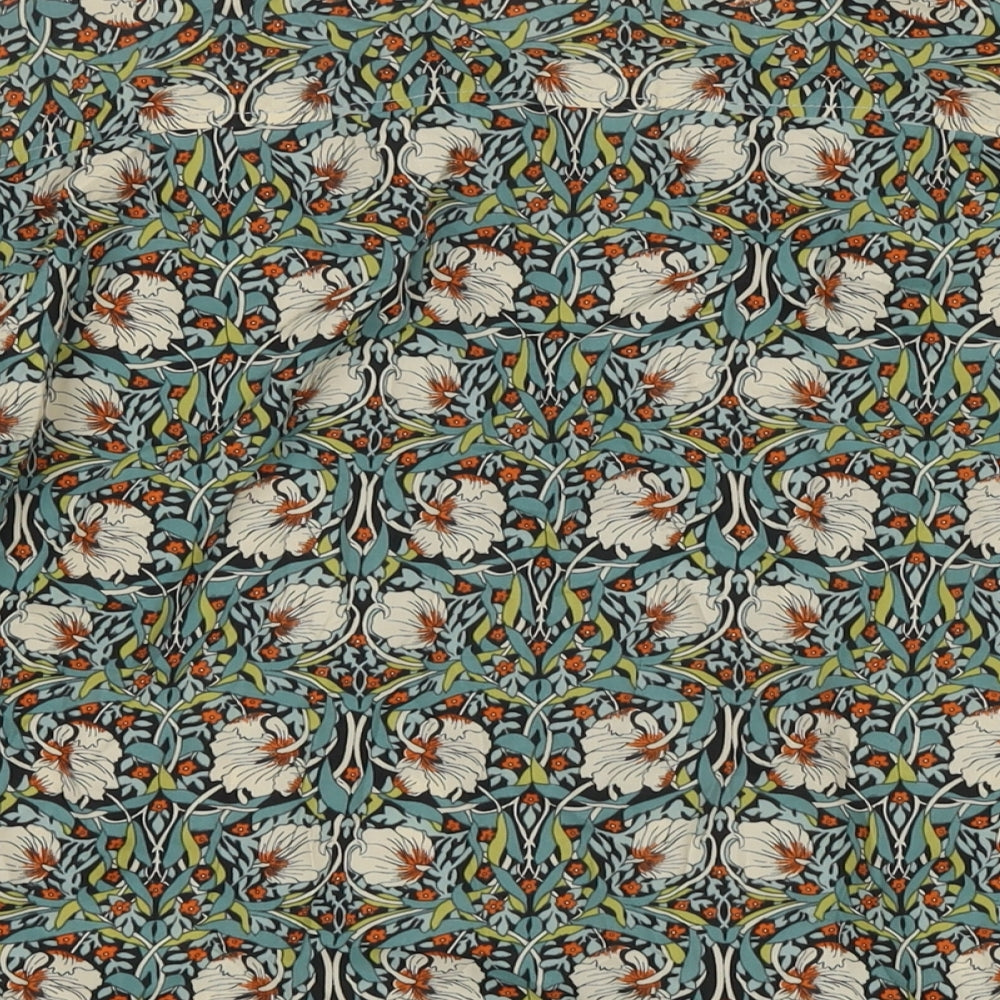 Penelope Pirkmick Womens Multicoloured Floral Polyester Basic Button-Up Size 18 V-Neck