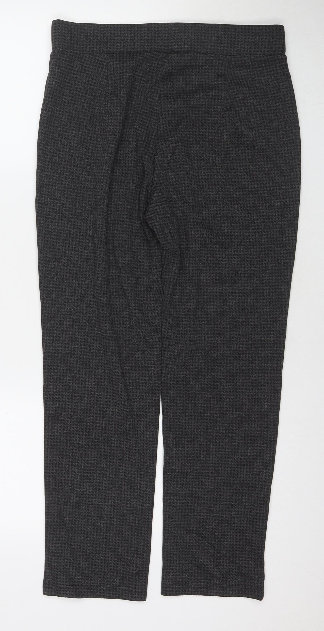 Marks and Spencer Womens Grey Viscose Trousers Size 12 L26 in Regular