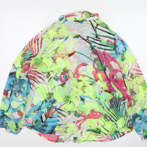 Ana Womens Multicoloured Floral Polyester Basic Button-Up Size XL Collared