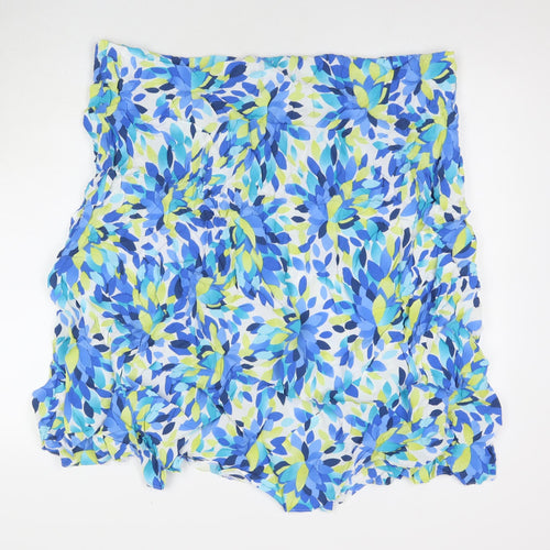 M&Co Womens Blue Geometric Viscose A-Line Skirt Size 28