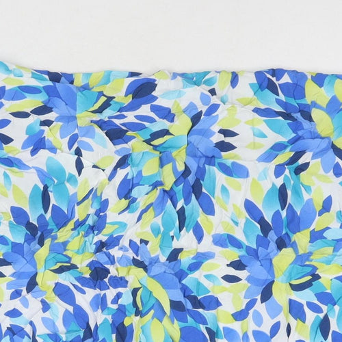 M&Co Womens Blue Geometric Viscose A-Line Skirt Size 28