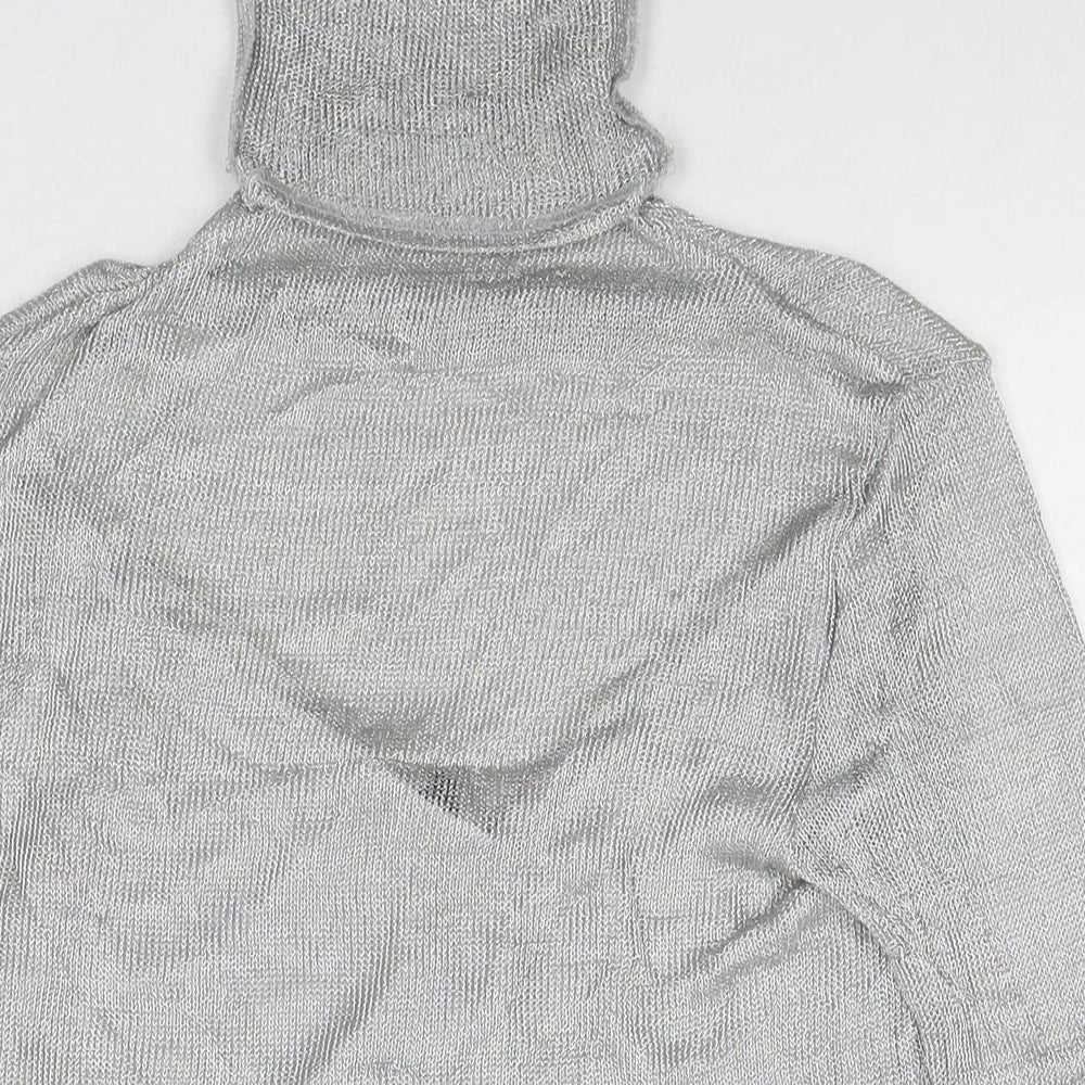 Massimo Dutti Womens Grey Polyester Tunic Blouse Size M Roll Neck