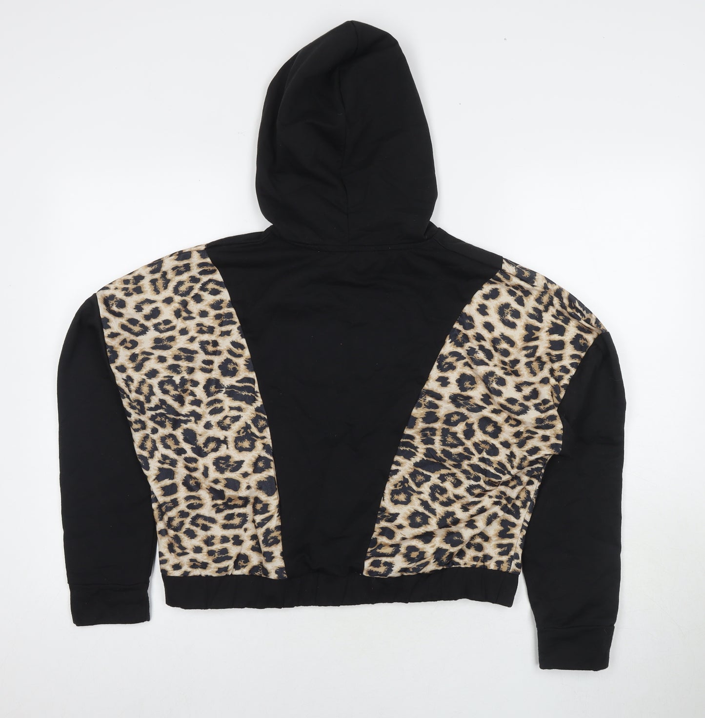 PEP&CO Womens Black Animal Print Polyester Pullover Hoodie Size M Pullover