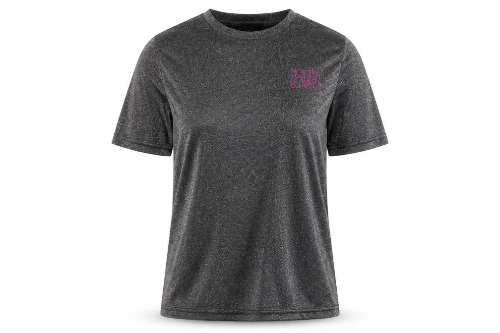 Front view of Urban Disco women’s silver polyester tunic t-shirt, size M, round neck