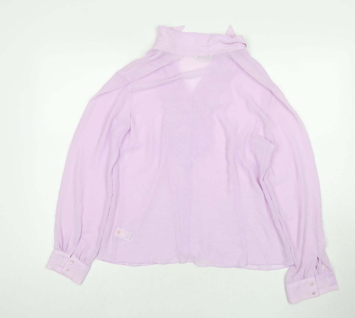 Marks and Spencer Womens Purple Polyester Basic Button-Up Size 16 Collared
