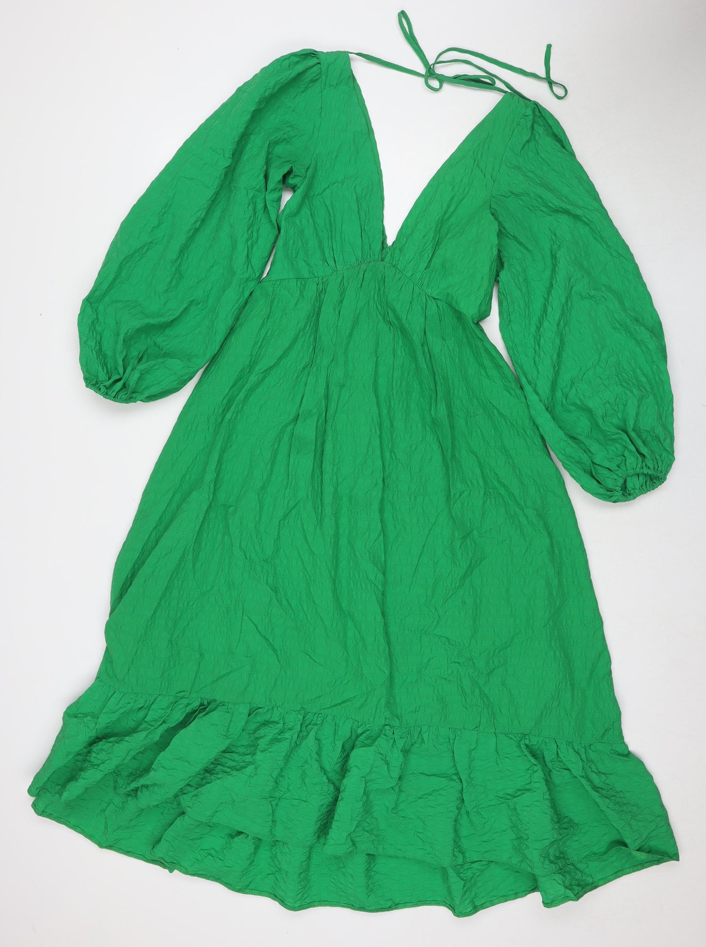 Nobody's child Womens Green Rayon Maxi Size 6 V-Neck Tie