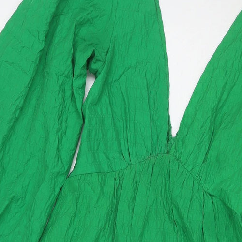 Nobody's child Womens Green Rayon Maxi Size 6 V-Neck Tie
