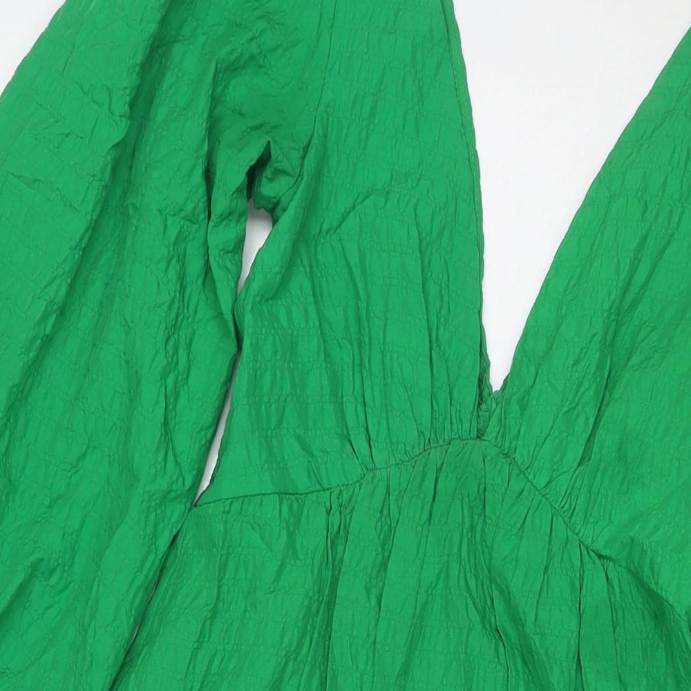 Nobody's child Womens Green Rayon Maxi Size 6 V-Neck Tie