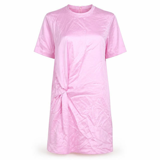Front view of Zara women’s pink polyester a-line, size XS, round neck zip