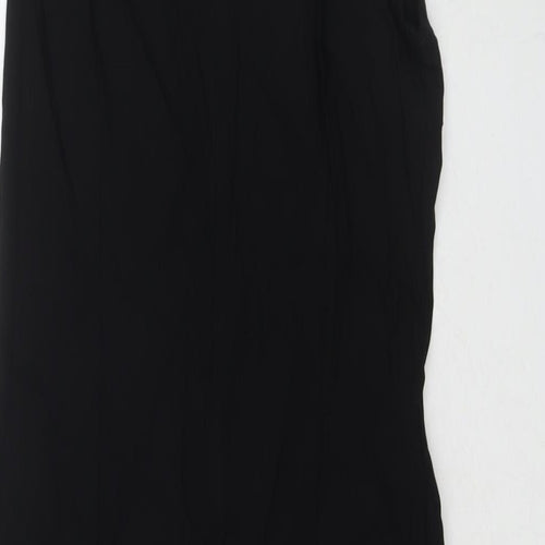 Julien Macdonald Womens Black Viscose Bodycon Size 14 V-Neck Zip - Jeweled Detail