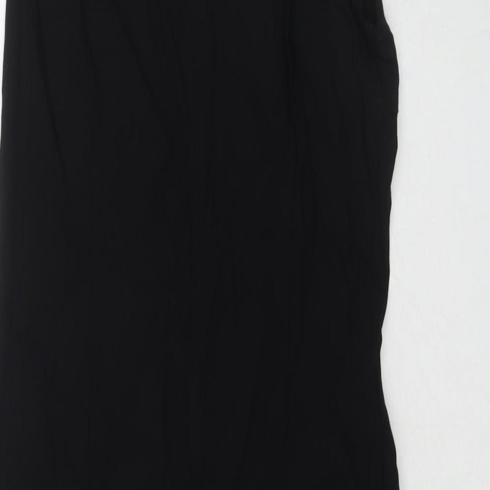Julien Macdonald Womens Black Viscose Bodycon Size 14 V-Neck Zip - Jeweled Detail
