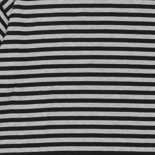 Select Womens Grey Striped Polyester Jumper Dress Size 8 Round Neck Pullover
