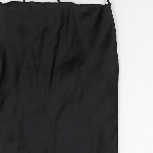 Zara Womens Black Polyester Mini Size XS Square Neck Pullover