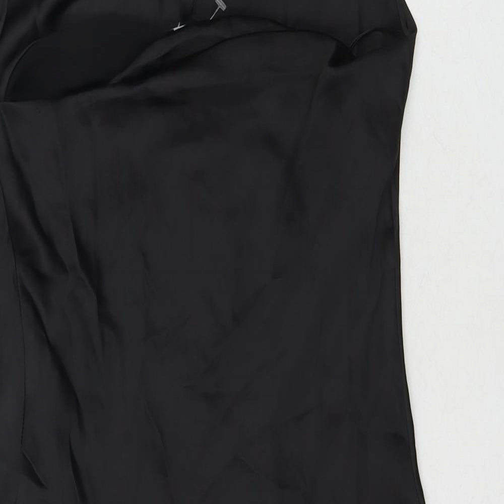 Zara Womens Black Polyester Mini Size XS Square Neck Pullover