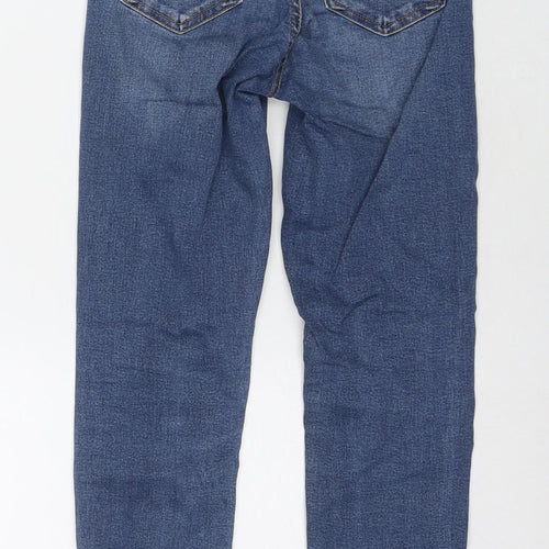 Topshop Womens Blue Cotton Skinny Jeans Size 24 in L30 in Regular Zip