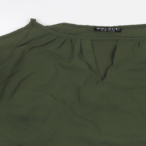 Select Womens Green Polyester Basic Blouse Size 18 Round Neck