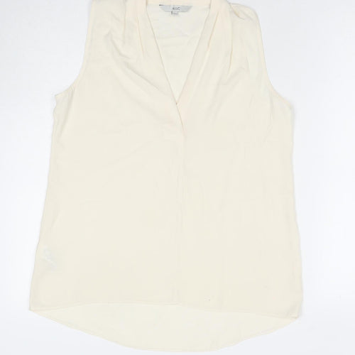 NEXT Womens White Polyester Basic Tank Size 10 V-Neck