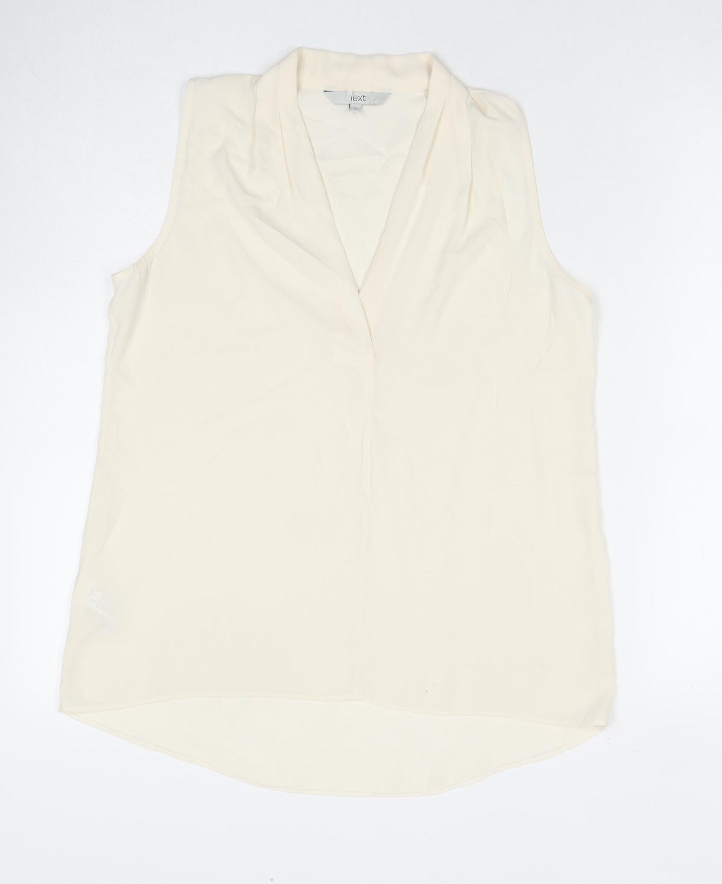 NEXT Womens White Polyester Basic Tank Size 10 V-Neck