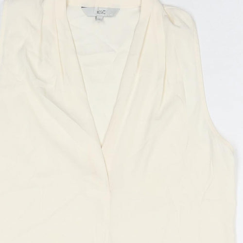 NEXT Womens White Polyester Basic Tank Size 10 V-Neck