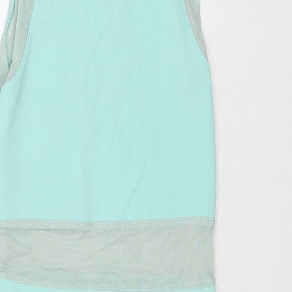 Topshop Womens Blue Polyester Bodycon Size 8 Round Neck Pullover