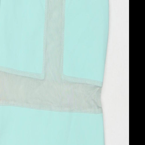 Topshop Womens Blue Polyester Bodycon Size 8 Round Neck Pullover