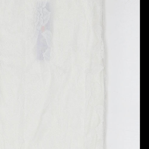Love Womens White Polyester A-Line Skirt Size 8