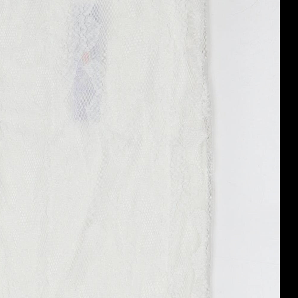 Love Womens White Polyester A-Line Skirt Size 8