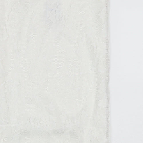 Love Womens White Polyester A-Line Skirt Size 8