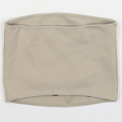 Zara Womens Beige Polyester Basic Tank Size S Square Neck - Strapless