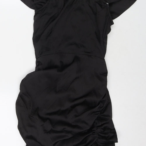 PARISIAN SIGNATURE Womens Black Polyester A-Line Size 12 V-Neck Zip