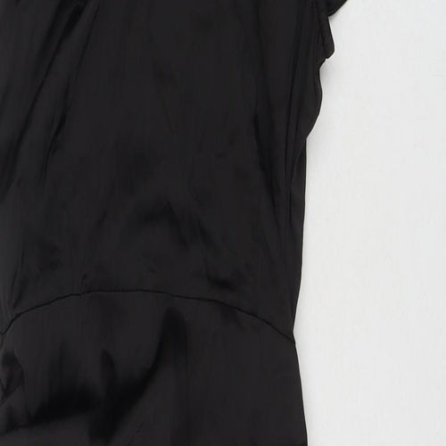 PARISIAN SIGNATURE Womens Black Polyester A-Line Size 12 V-Neck Zip