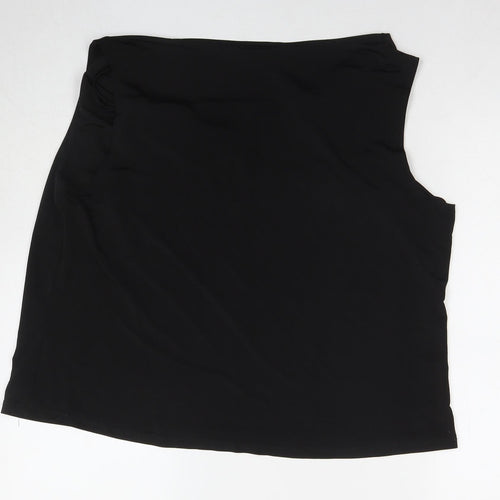 essence Womens Black Polyester Basic Tank Size 24 Round Neck