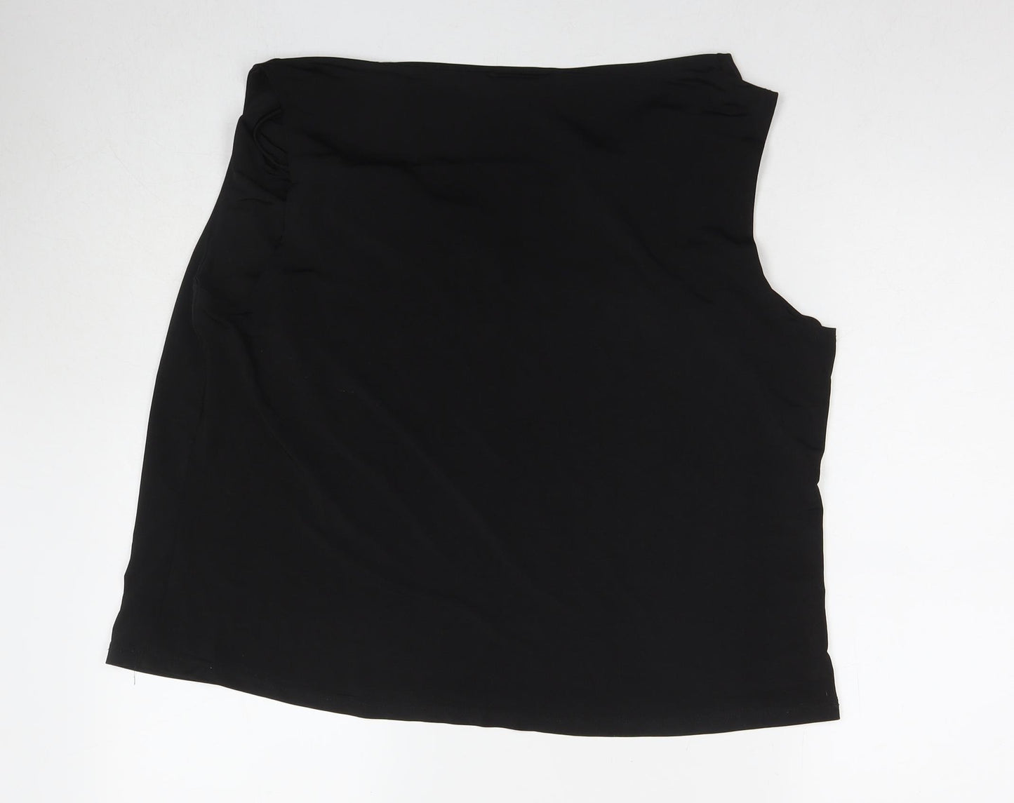 essence Womens Black Polyester Basic Tank Size 24 Round Neck