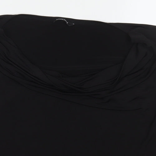 essence Womens Black Polyester Basic Tank Size 24 Round Neck