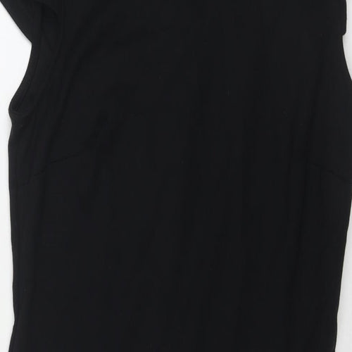 Marks and Spencer Womens Black Polyester A-Line Size 12 Round Neck Zip