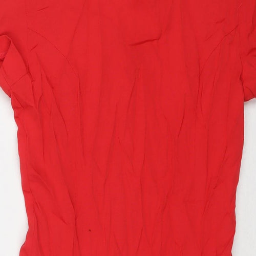 Jennifer James Womens Red Viscose A-Line Size 4 Round Neck Zip