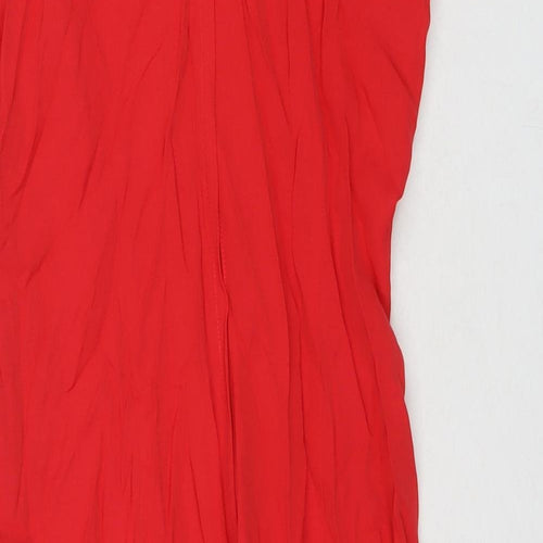 Jennifer James Womens Red Viscose A-Line Size 4 Round Neck Zip