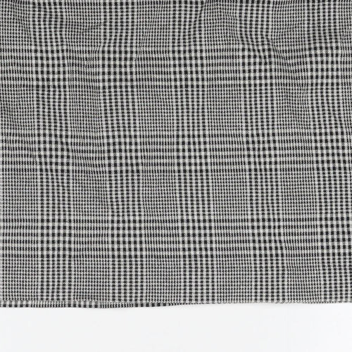 NEXT Womens Black Herringbone Polyester A-Line Skirt Size 16 Zip