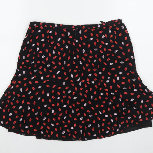 Marks and Spencer Womens Black Polyester A-Line Skirt Size 10 Zip
