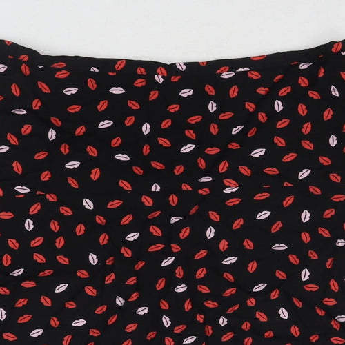 Marks and Spencer Womens Black Polyester A-Line Skirt Size 10 Zip