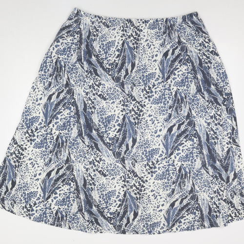 Poppy Womens Blue Geometric Polyester Maxi Skirt Size 26