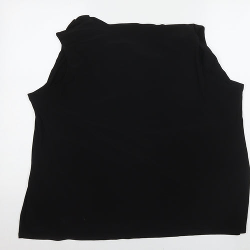 Nightingales Womens Black Polyester Basic Tank Size 30 Round Neck - Beaded Detail