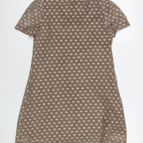 Pussycat London Womens Beige Polyamide A-Line Size S Round Neck Pullover