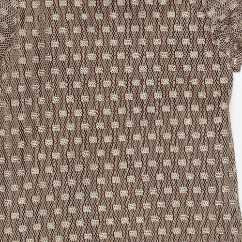 Pussycat London Womens Beige Polyamide A-Line Size S Round Neck Pullover