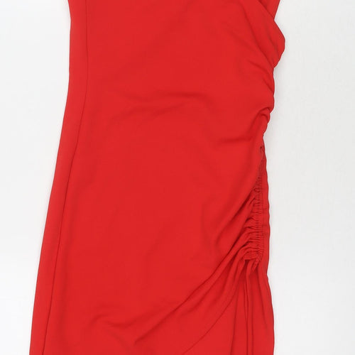 Divided by H&M Womens Red Polyester Mini Size 6 V-Neck Pullover