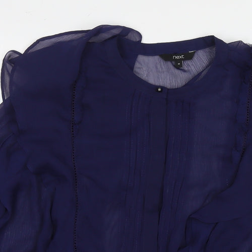 NEXT Womens Blue Polyester Basic Button-Up Size 18 Round Neck